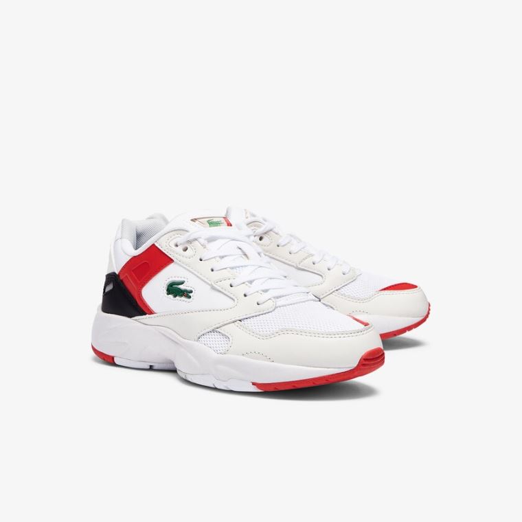 Lacoste Storm 96 Lo Sentetik and Deri Sneakers Beyaz Kırmızı | eyaUR4rg