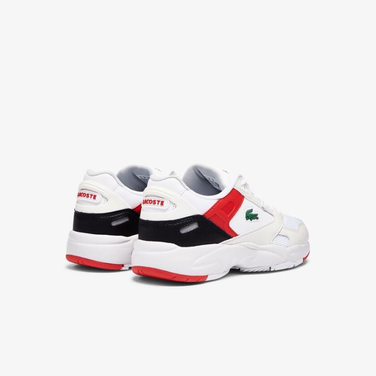 Lacoste Storm 96 Lo Sentetik and Deri Sneakers Beyaz Kırmızı | eyaUR4rg