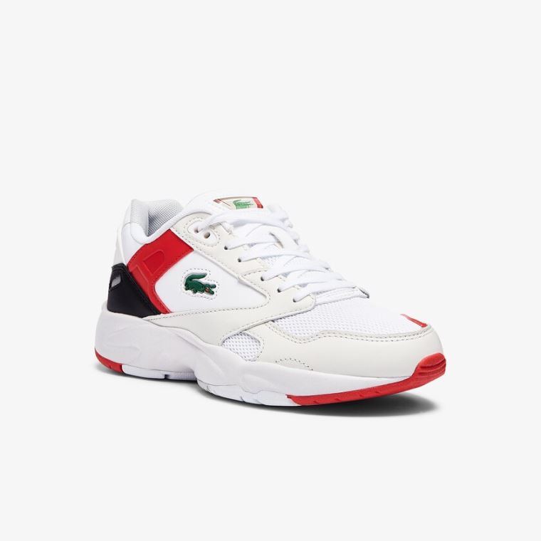 Lacoste Storm 96 Lo Sentetik and Deri Sneakers Beyaz Kırmızı | eyaUR4rg