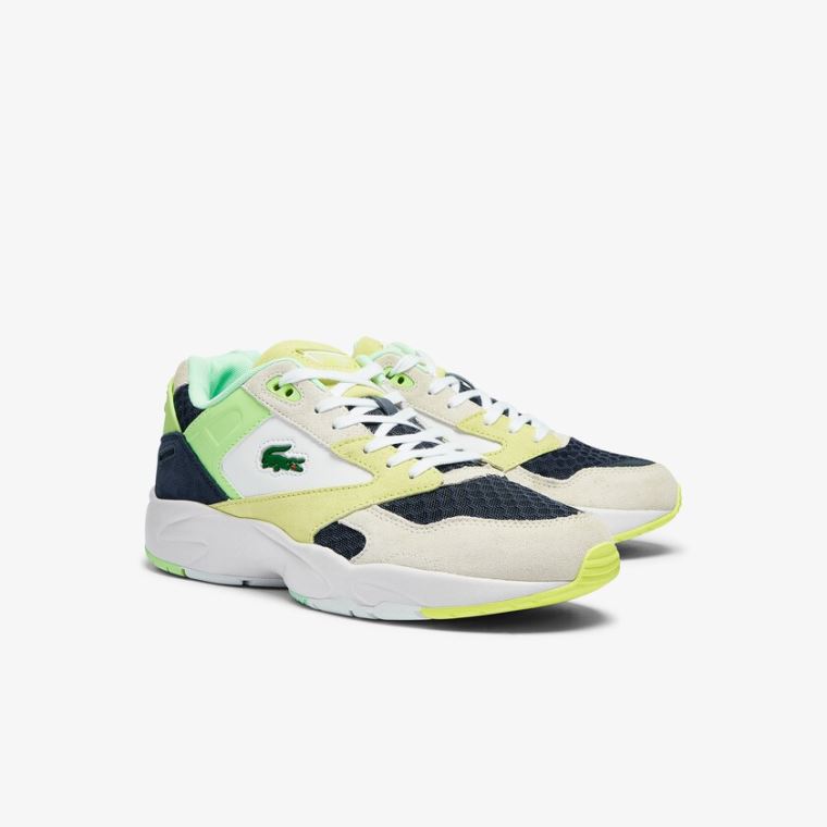 Lacoste Storm 96 Lo Süet and Mesh Sneakers Koyu Mavi Açık Mavi | qVpGLDbJ