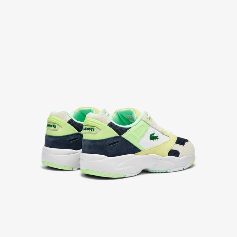 Lacoste Storm 96 Lo Süet and Mesh Sneakers Koyu Mavi Açık Mavi | qVpGLDbJ