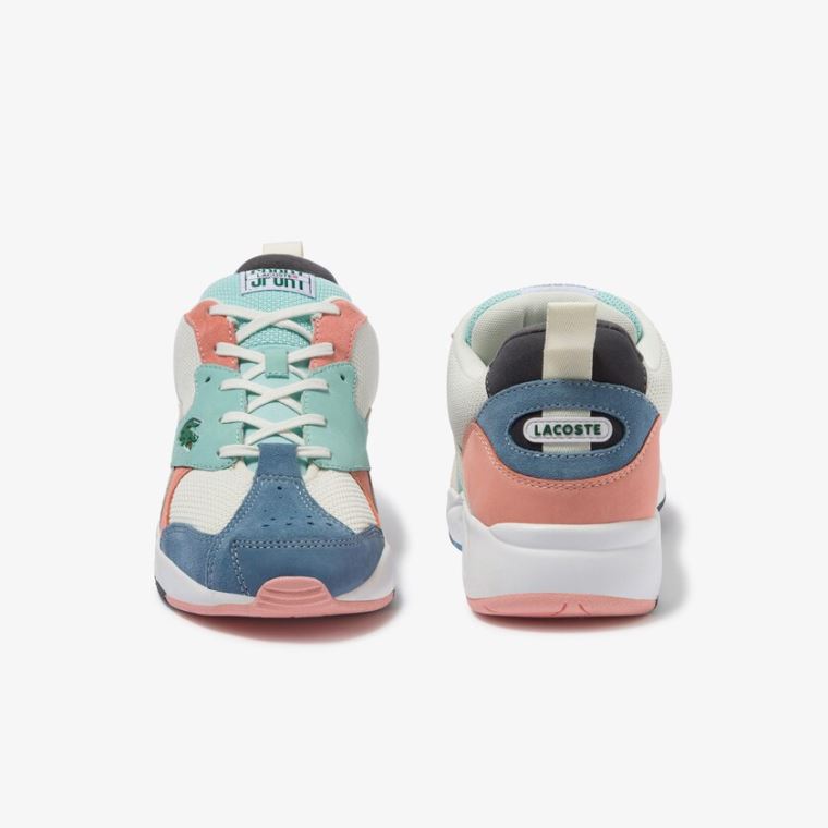 Lacoste Storm 96 Mesh and Süet Sneakers Beyaz Mavi | iR8gPbXC