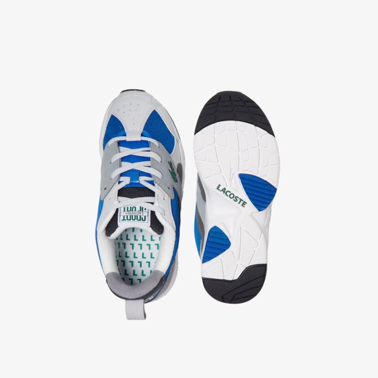 Lacoste Storm 96 Tekstil and Süet Sneakers Gri Mavi | CRAWfMva