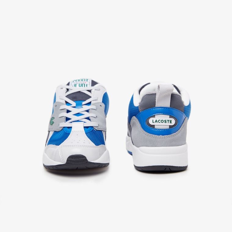 Lacoste Storm 96 Tekstil and Süet Sneakers Gri Mavi | CRAWfMva