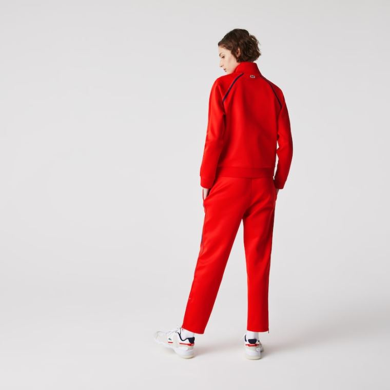 Lacoste Straight Cut Contrast Bands Tracksuit Pants Kırmızı Mavi Kırmızı | qvegrt0h