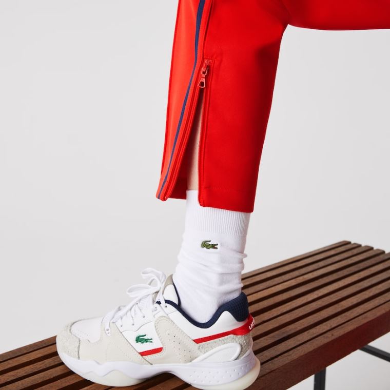 Lacoste Straight Cut Contrast Bands Tracksuit Pants Kırmızı Mavi Kırmızı | qvegrt0h