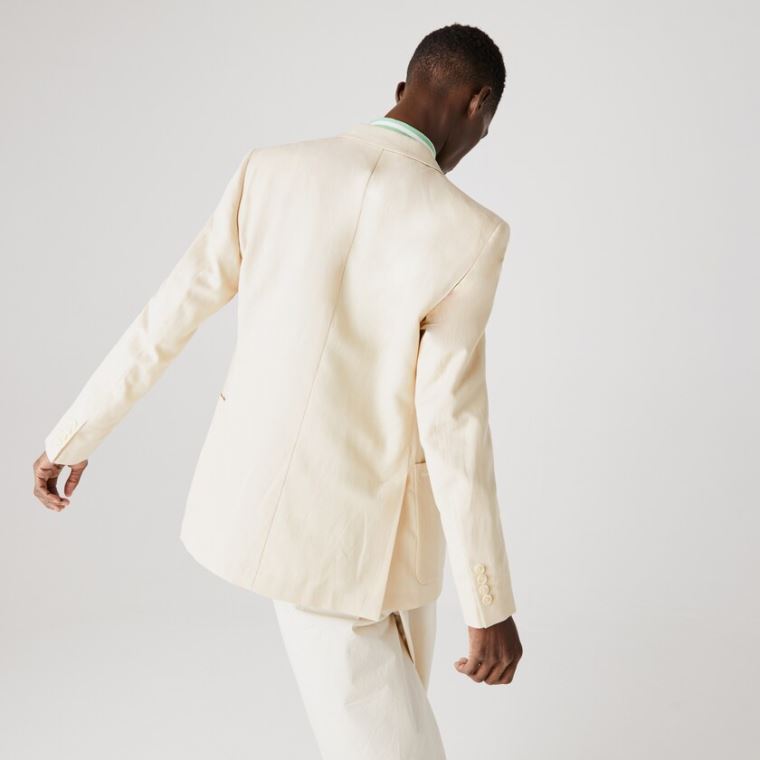 Lacoste Straight Fit Pamuklu-Linen Blazer Bej Rengi | d3WTQtn4