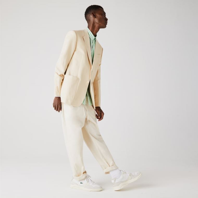 Lacoste Straight Fit Pamuklu-Linen Blazer Bej Rengi | d3WTQtn4