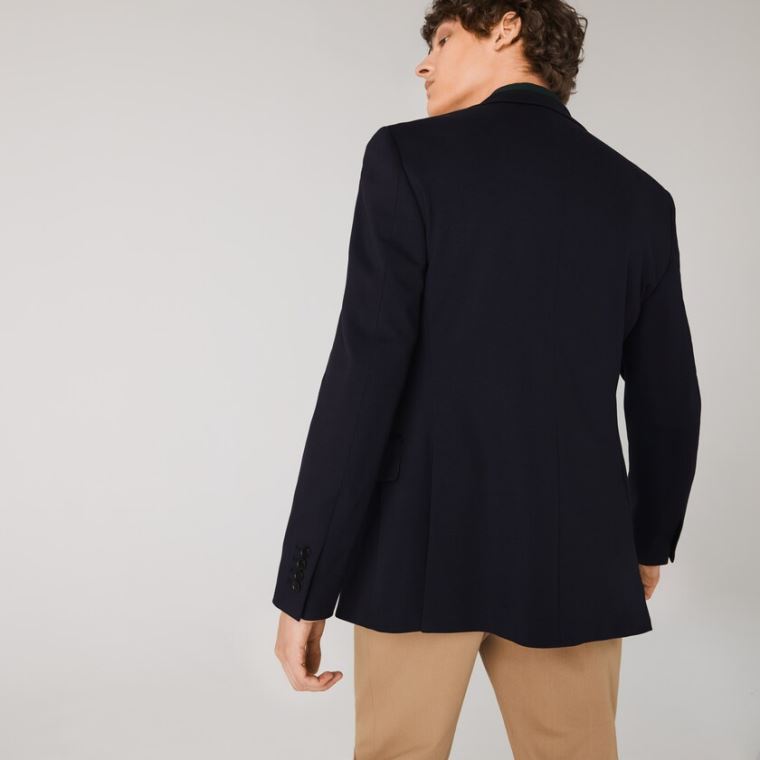 Lacoste Stretch Buttoned Straight Fit Blazer Lacivert Mavi | JZt1is6d