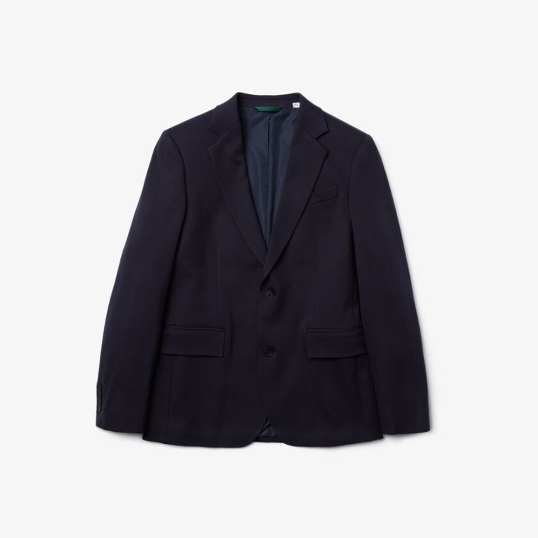 Lacoste Stretch Buttoned Straight Fit Blazer Lacivert Mavi | JZt1is6d