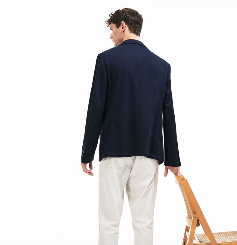 Lacoste Stretch Pamuklu Jersey Piqué Blazer Lacivert Mavi | syqGeNXg