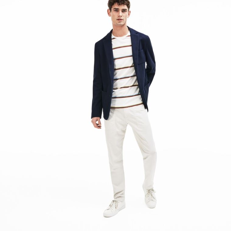 Lacoste Stretch Pamuklu Jersey Piqué Blazer Lacivert Mavi | syqGeNXg