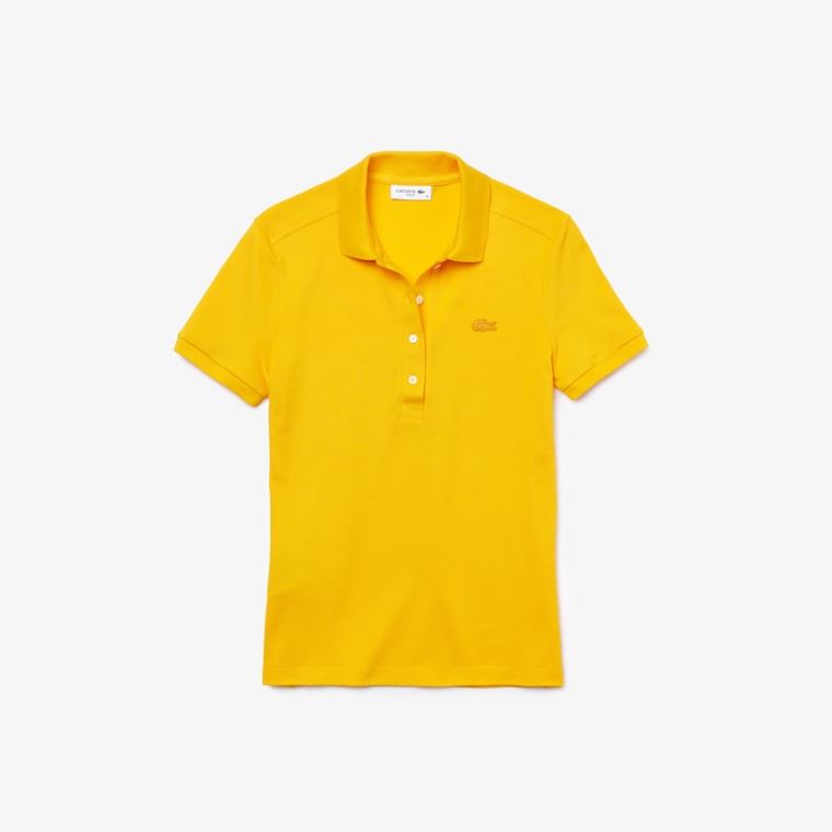 Lacoste Stretch Pamuklu Piqué Polo Shirt Sarı | 0UTz8VXa