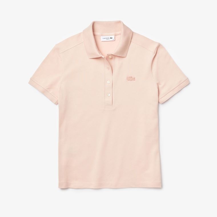 Lacoste Stretch Pamuklu Piqué Polo Shirt Açık Pembe | 9xOKVg9d