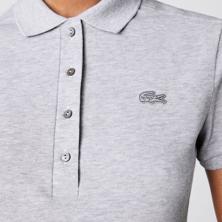 Lacoste Stretch Pamuklu Piqué Polo Shirt Gri | h8LBpYiP