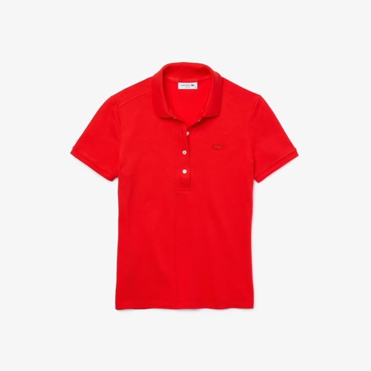 Lacoste Stretch Pamuklu Piqué Polo Shirt Kırmızı | kZLAYJ1r