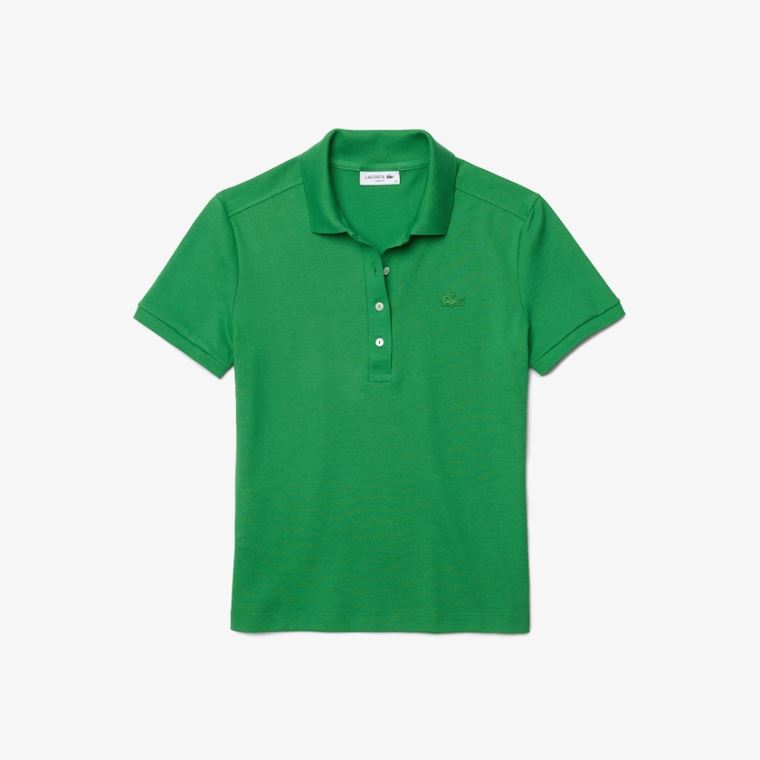 Lacoste Stretch Pamuklu Piqué Polo Shirt Yeşil | la2Rq5kO