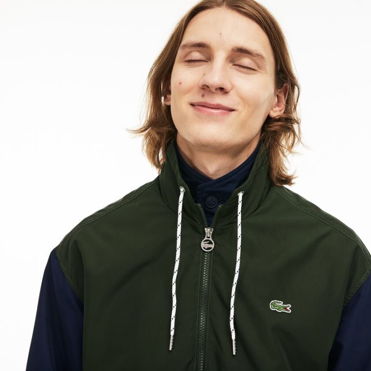 Lacoste Su-Resistant Full-Zip Jacket Beyaz Haki Yeşil Lacivert Mavi | wbavqL3i