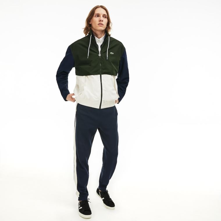 Lacoste Su-Resistant Full-Zip Jacket Beyaz Haki Yeşil Lacivert Mavi | wbavqL3i