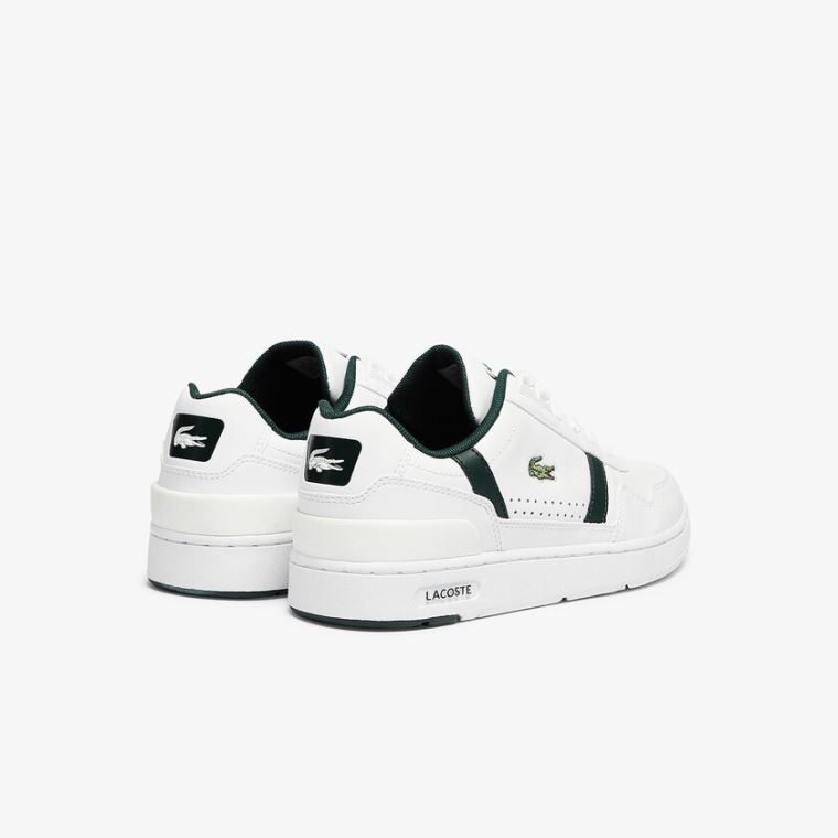 Lacoste T-Clip Deri and Sentetik Perforated Sneakers Beyaz | MxiBeoJ7