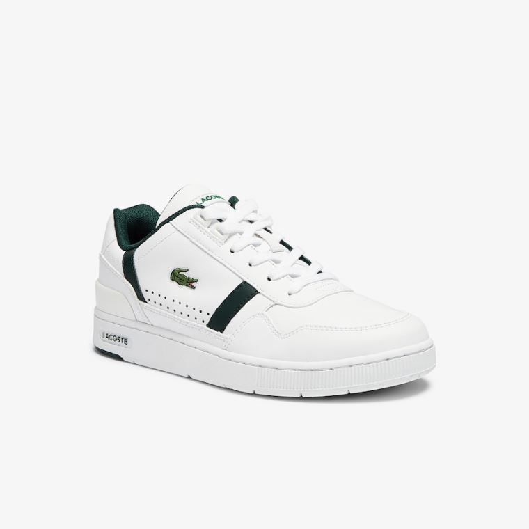 Lacoste T-Clip Deri and Sentetik Perforated Sneakers Beyaz | MxiBeoJ7