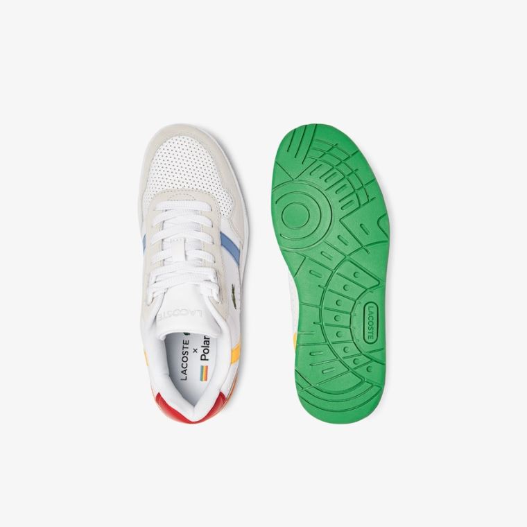 Lacoste T-Clip Deri x Polaroid Sneakers Beyaz Yeşil | ssfVgkO7