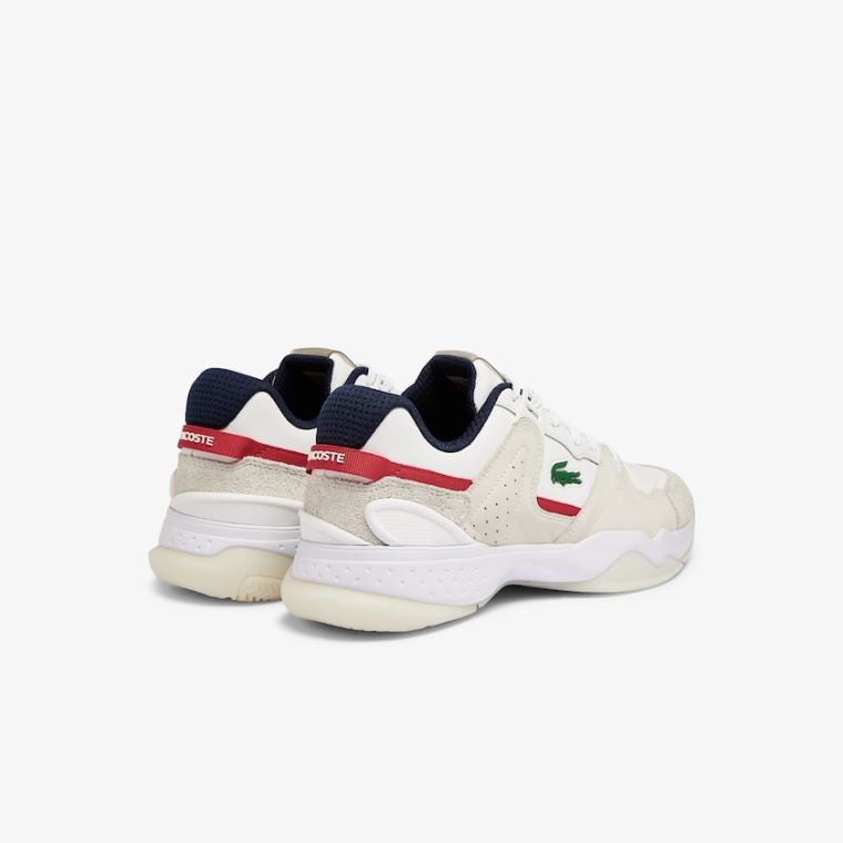 Lacoste T-Point Deri and Süet Sneakers Beyaz Bej Rengi | evJMfpRH