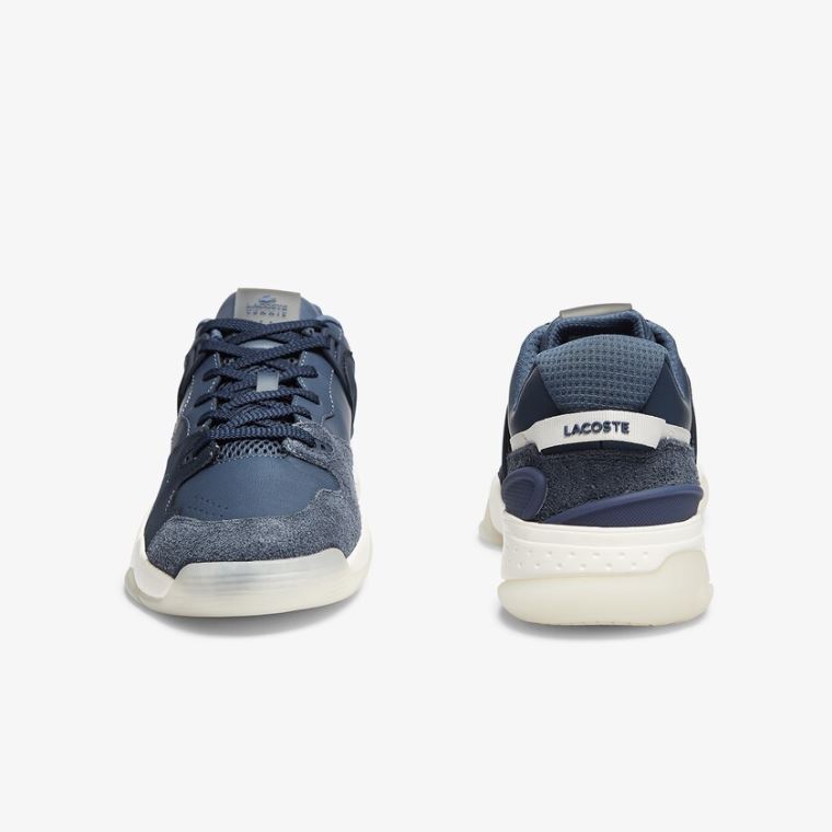 Lacoste T-Point Deri and Süet Sneakers Lacivert | 0U7PemhH