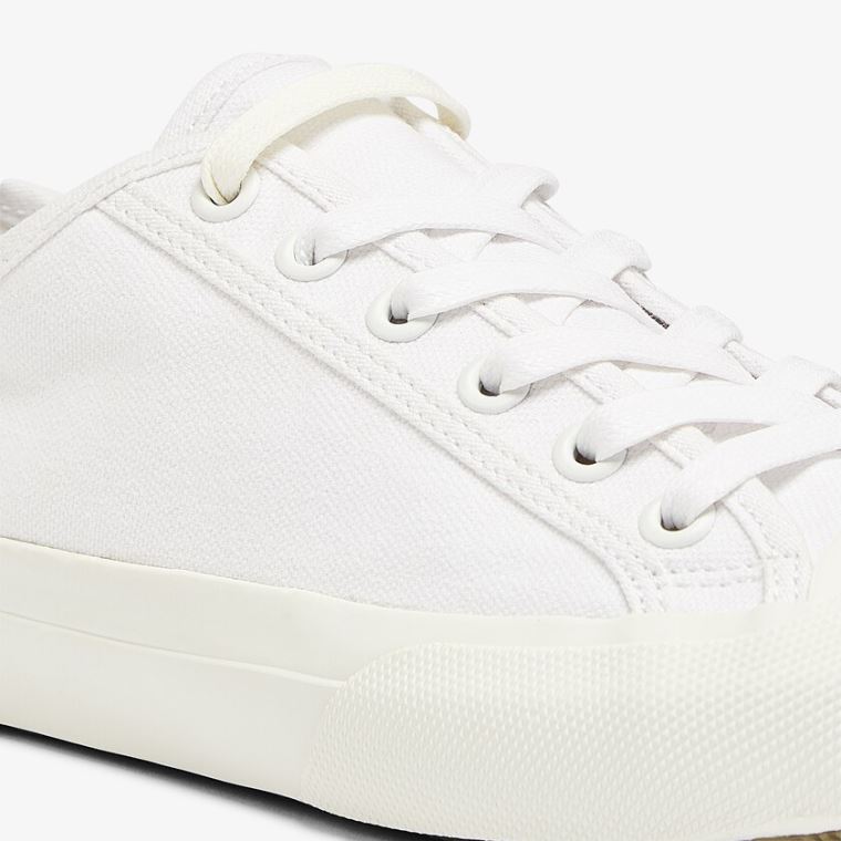 Lacoste Topskill Kanvas Sneakers Beyaz Beyaz | NiWwrOOJ