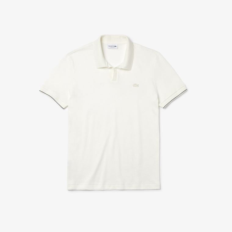 Lacoste Tunisian Collar Linen And Pamuklu Regular Fit Polo Shirt Beyaz Siyah | lP0mEtkB