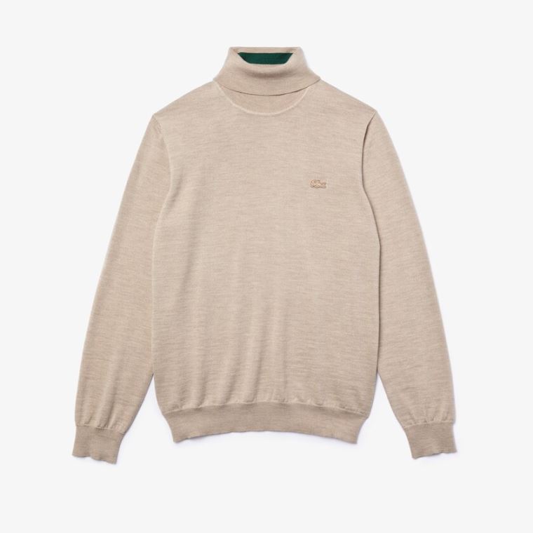 Lacoste Turtleneck Merino Wool Kazak Bej Rengi | BQjrvAUF