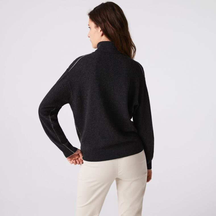 Lacoste Turtleneck Wool Kazak Gri | TWjzGT46