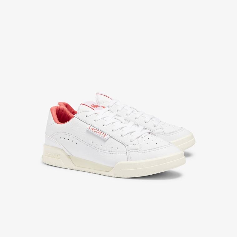 Lacoste Twin Serve Luxe Deri and Sentetik Sneakers Beyaz Bej Rengi | D6mJ2Qf8