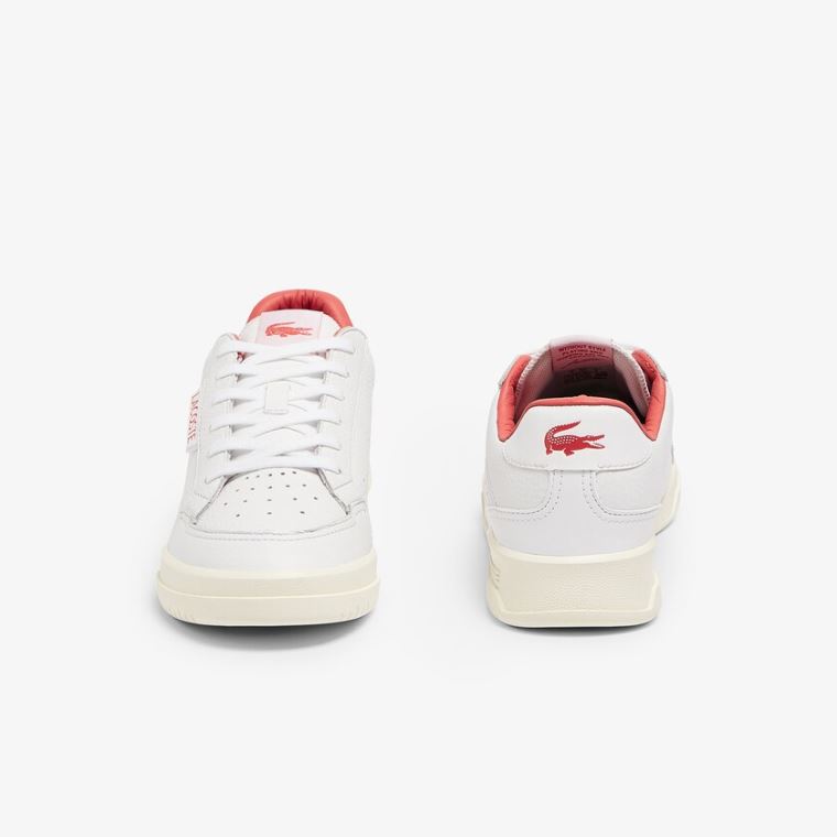 Lacoste Twin Serve Luxe Deri and Sentetik Sneakers Beyaz Bej Rengi | D6mJ2Qf8