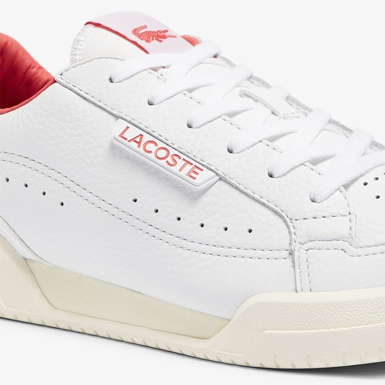 Lacoste Twin Serve Luxe Deri and Sentetik Sneakers Beyaz Bej Rengi | D6mJ2Qf8