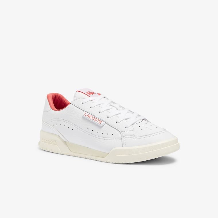 Lacoste Twin Serve Luxe Deri and Sentetik Sneakers Beyaz Bej Rengi | D6mJ2Qf8