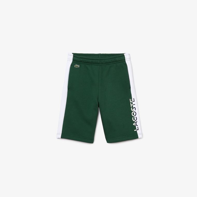 Lacoste Two-Tone Fleece Shorts Yeşil Beyaz | e4KyO1kQ