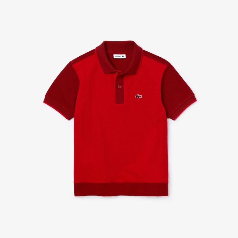 Lacoste Two-Tone Pamuklu Piqué Polo Kırmızı Koyu Kırmızı | ZDkL8RXo