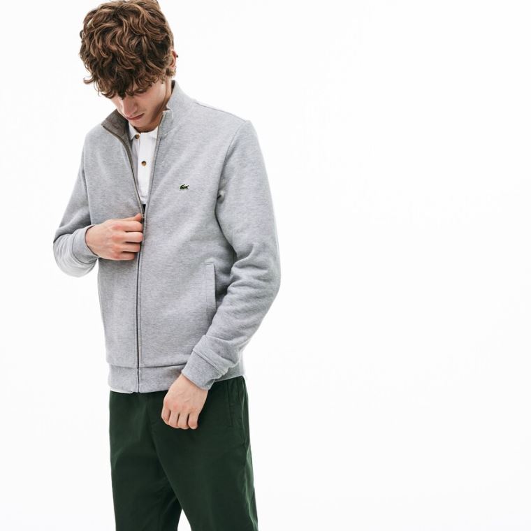 Lacoste Zip Fleece Sweatshirt Gri | FaVTUF8G