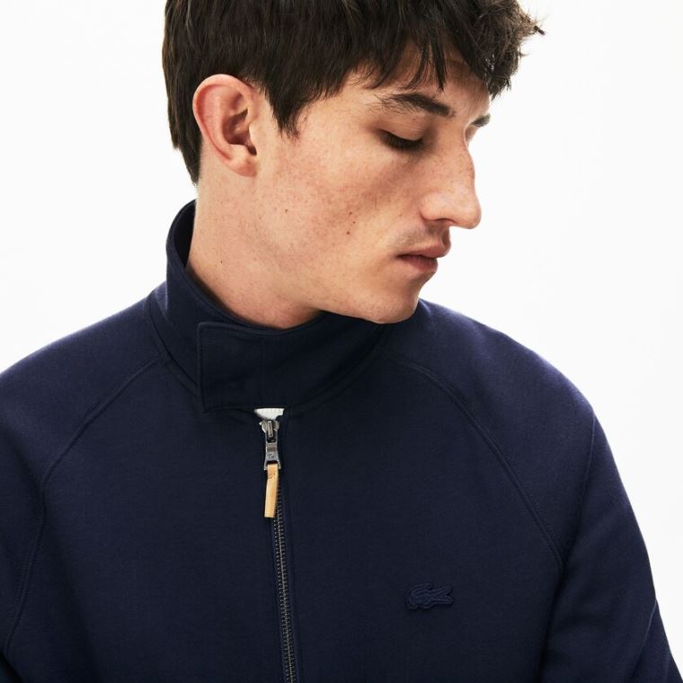 Lacoste Zippered Solid Sweatshirt Lacivert Mavi Haki Yeşil | G1RyxsaE