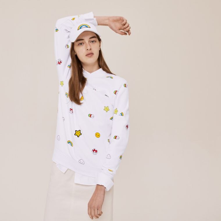 Lacoste x FriendsWithYou Design Sweatshirt Beyaz | pOTHi66o