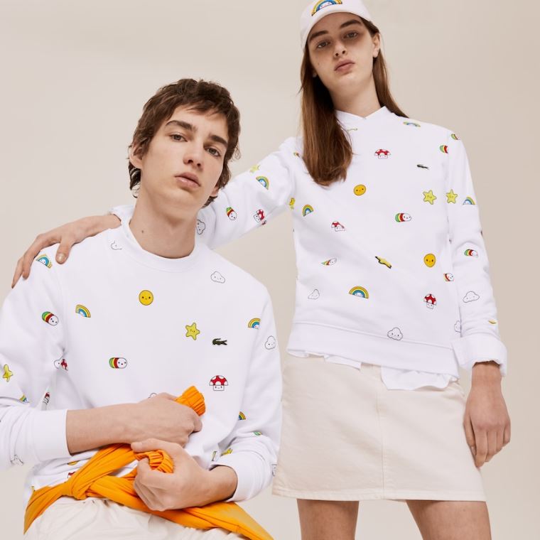 Lacoste x FriendsWithYou Design Sweatshirt Beyaz | pOTHi66o