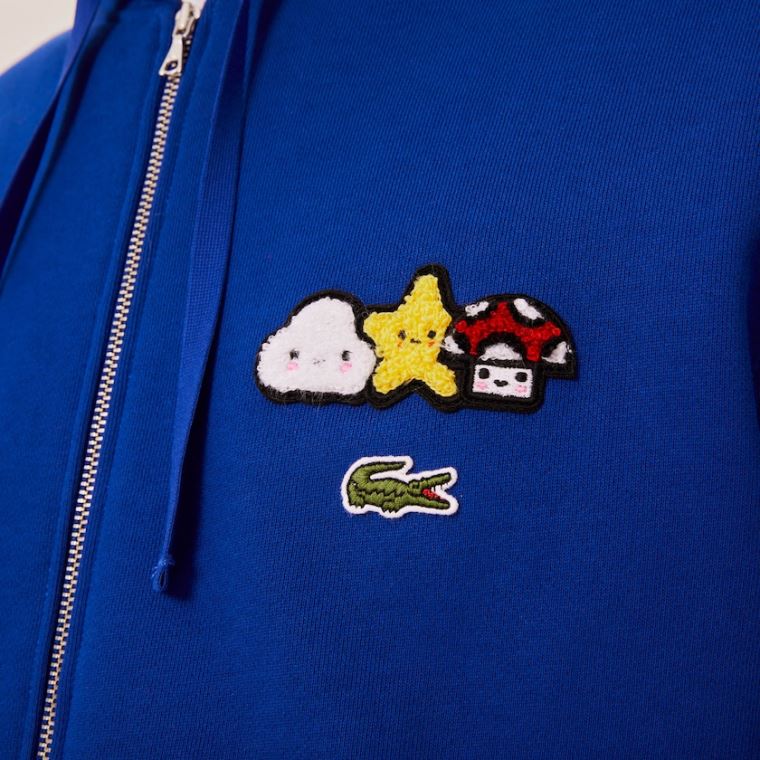 Lacoste x FriendsWithYou Design Zippered Jacket Mavi | J5eDLyY1