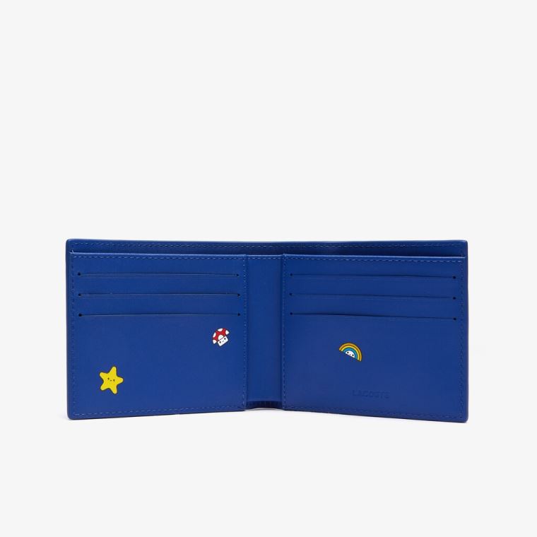 Lacoste x FriendsWithYou Fun Printed Deri Wallet Mavi | yBCjUqO1