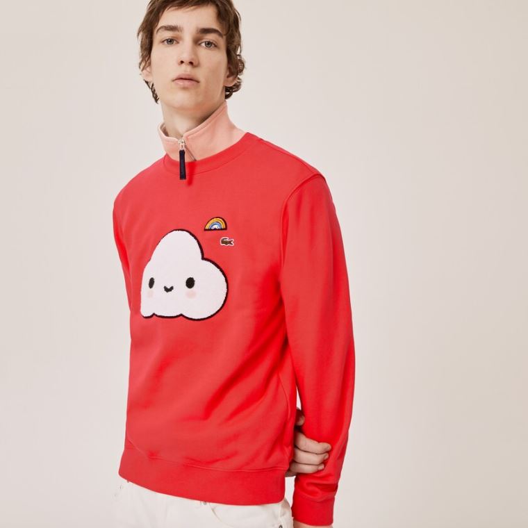 Lacoste x FriendsWithYou Print Sweatshirt Kırmızı | 4wmj7yix