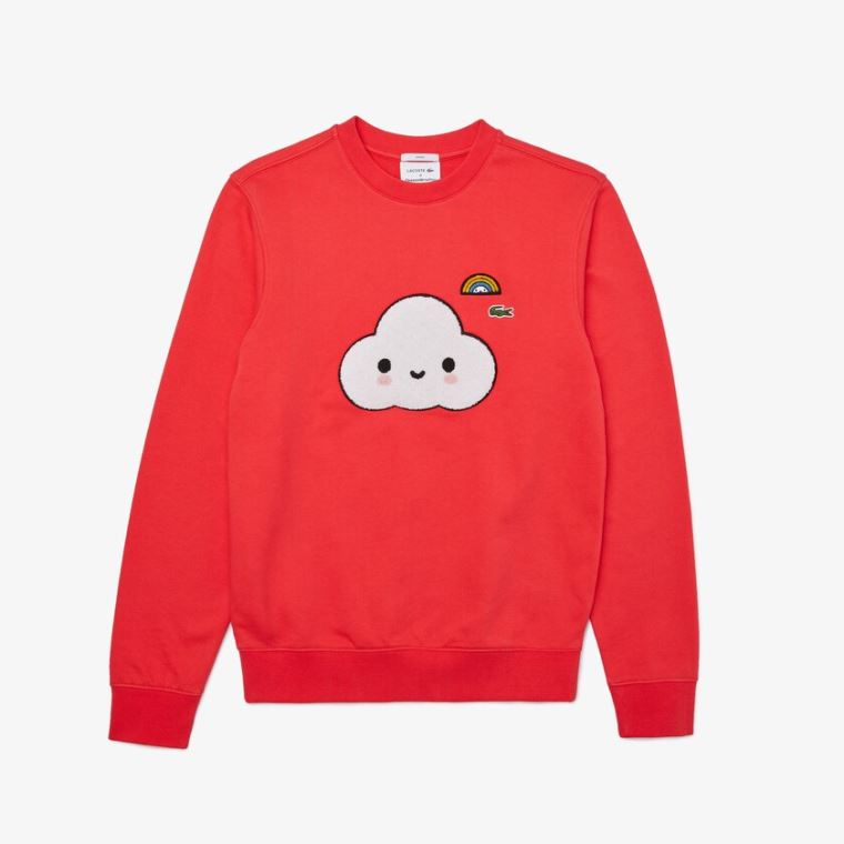 Lacoste x FriendsWithYou Print Sweatshirt Kırmızı | 4wmj7yix