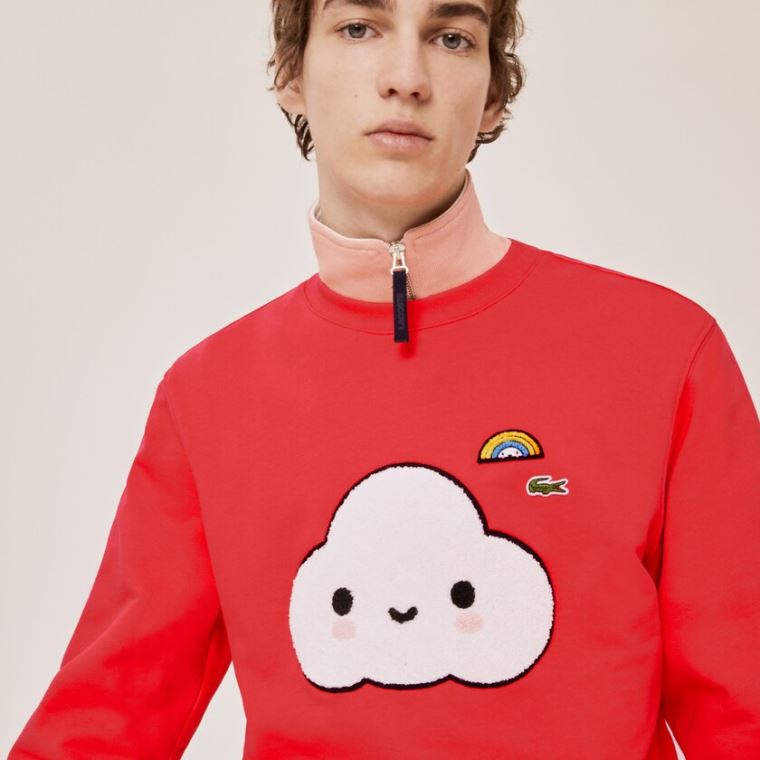 Lacoste x FriendsWithYou Print Sweatshirt Kırmızı | 4wmj7yix