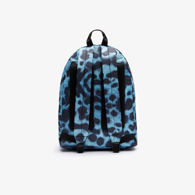 Lacoste x National Geographic Animal Print Backpack Mavi Siyah | fObRsgVW