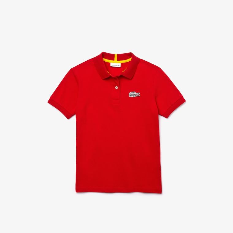 Lacoste x National Geographic Pamuklu Piqué Polo Shirt Kırmızı Beyaz | DvWrt92t