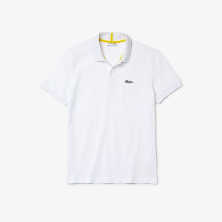 Lacoste x National Geographic Regular Fit Organic Pamuklu Polo Shirt Beyaz | 1KSquoBG